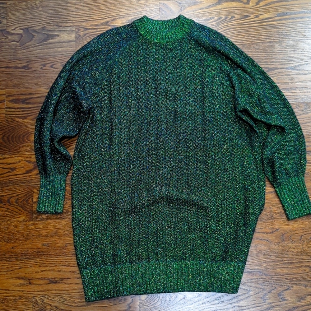 H&M Green Glitter Dresa